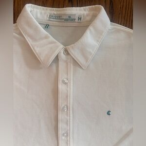Criquet Men's white pima cotton Polo shirt XL